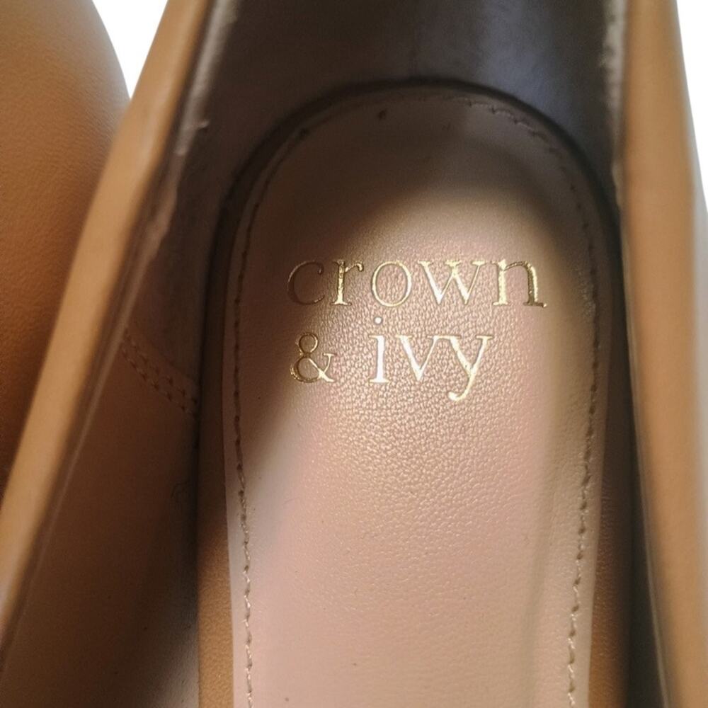 Crown & Ivy, beige tan classic pointed toe pump 2” heel, women’s size 8 - Picture 9 of 12